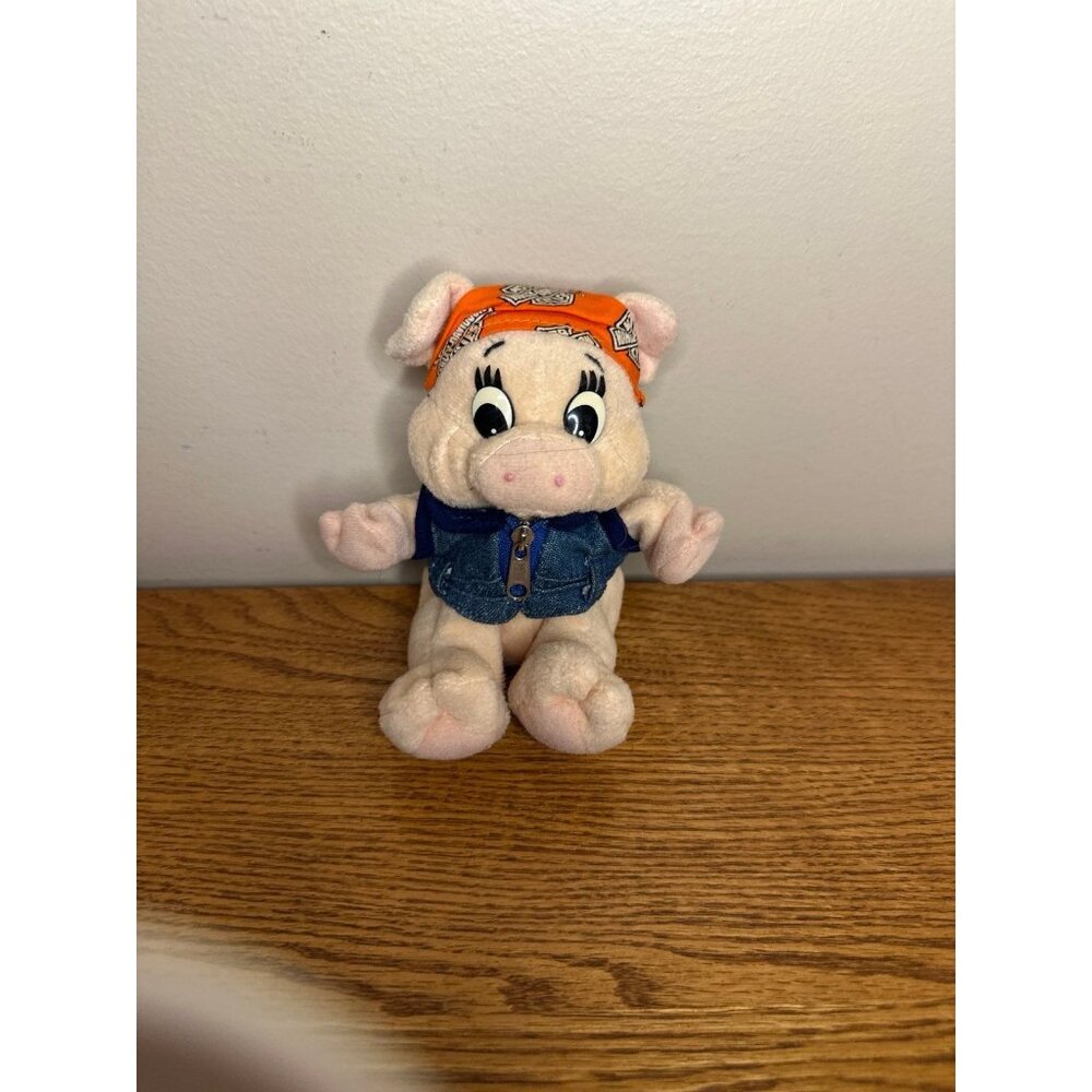 1997 harley davidson 5 punky the biker pig bean bag plush toy hog motorcycle